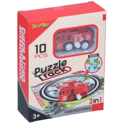 2-in-1 Spoorpuzzel met Auto, 9st.