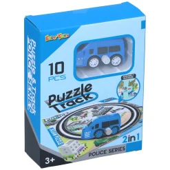 2-in-1 Spoorpuzzel met Auto, 9st.