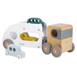 Janod Bolid Houten Autotransporter 4dlg.