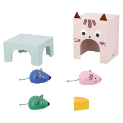 Janod Pedagogie - Vind Je plaats Kat en Muis van Hout - 17dlg.