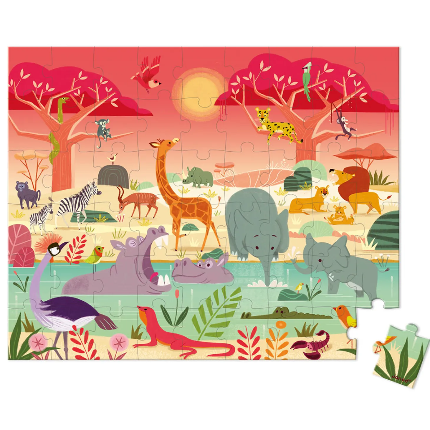 Janod Puzzel - Het Dierenreservaat, 54st.