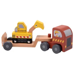 Joueco Houten Oplegger met Graafmachine