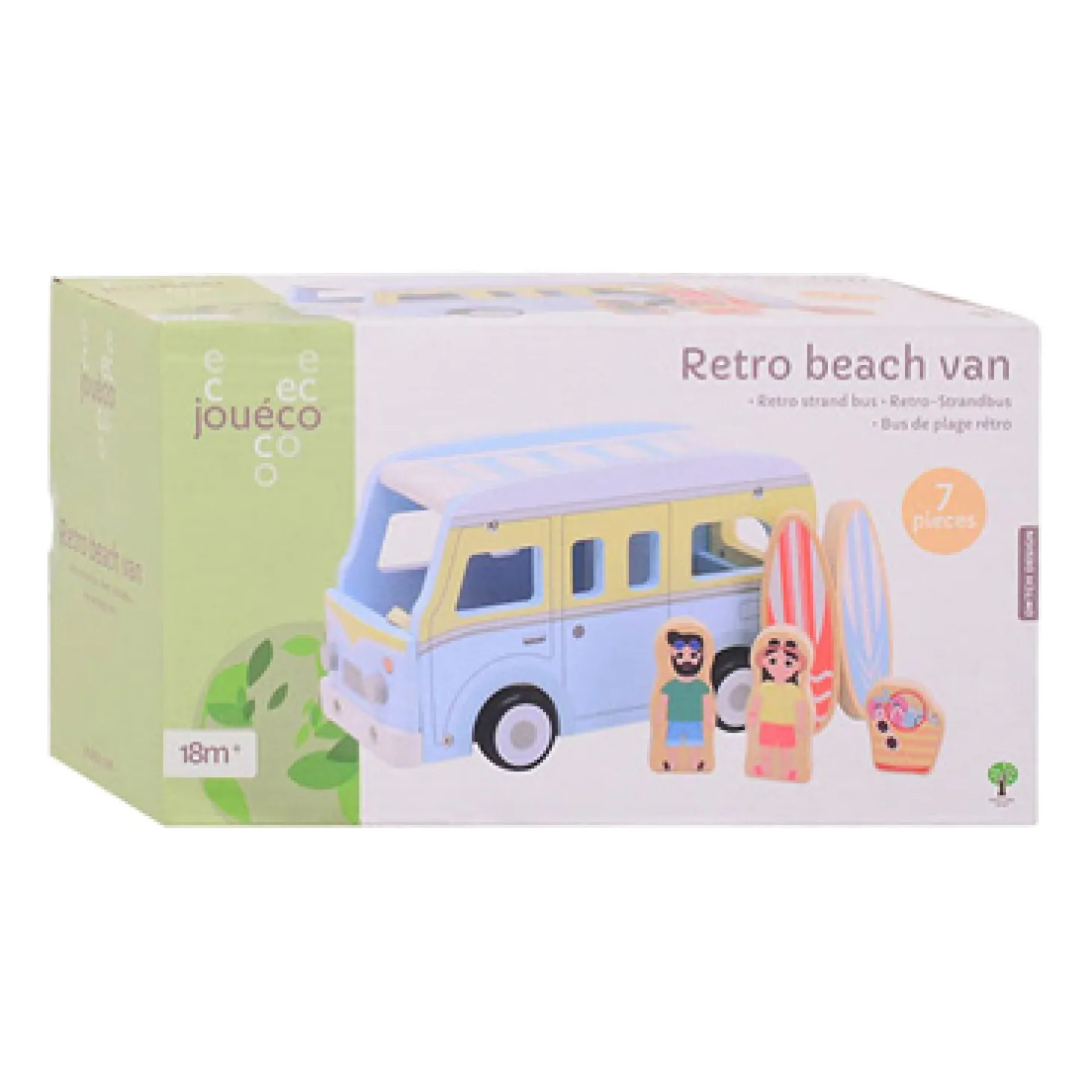 Joueco Houten Retro Strandbus met Accessoires