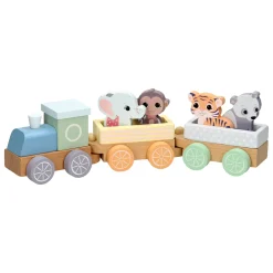 Joueco Houten Trein Wilde Dieren
