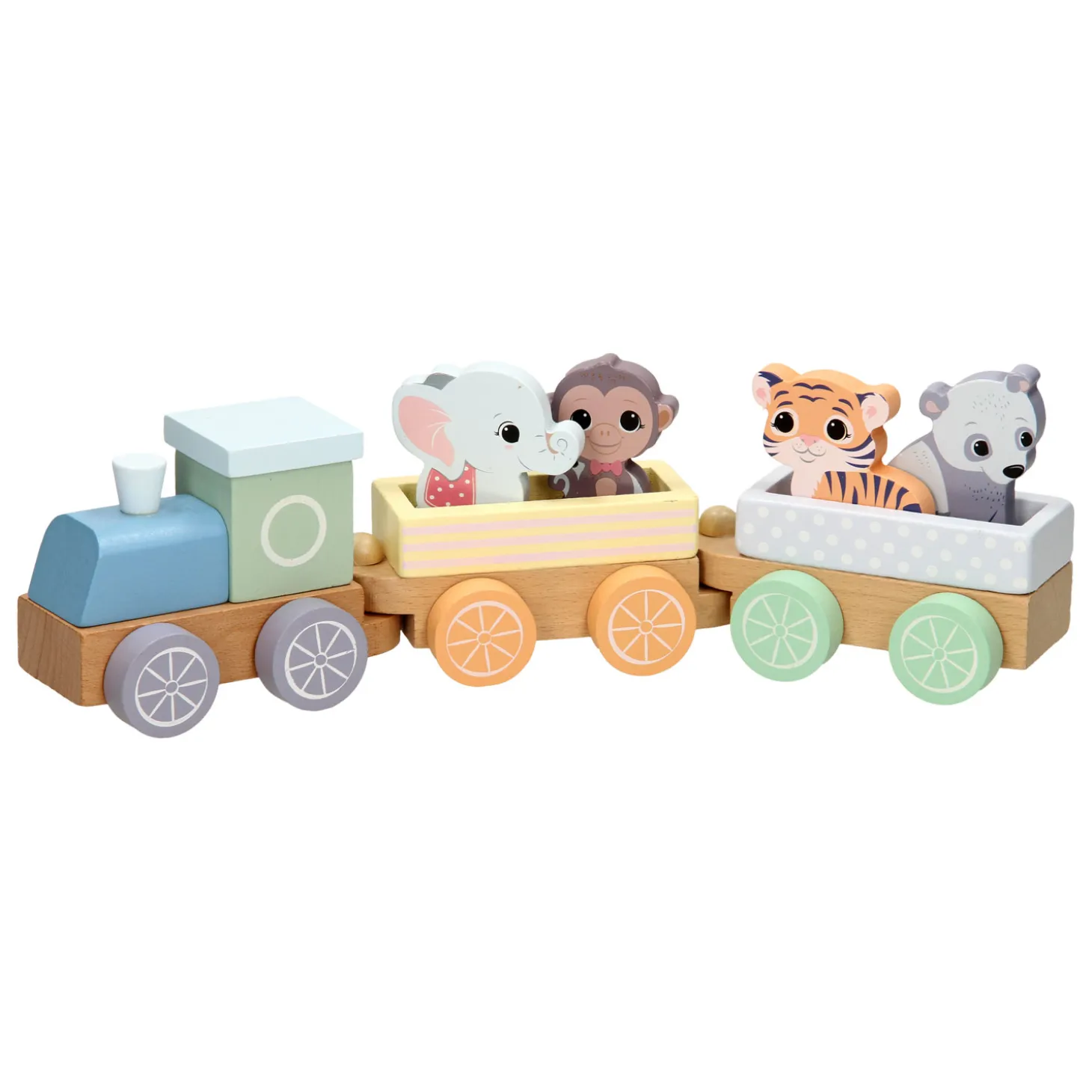 Joueco Houten Trein Wilde Dieren