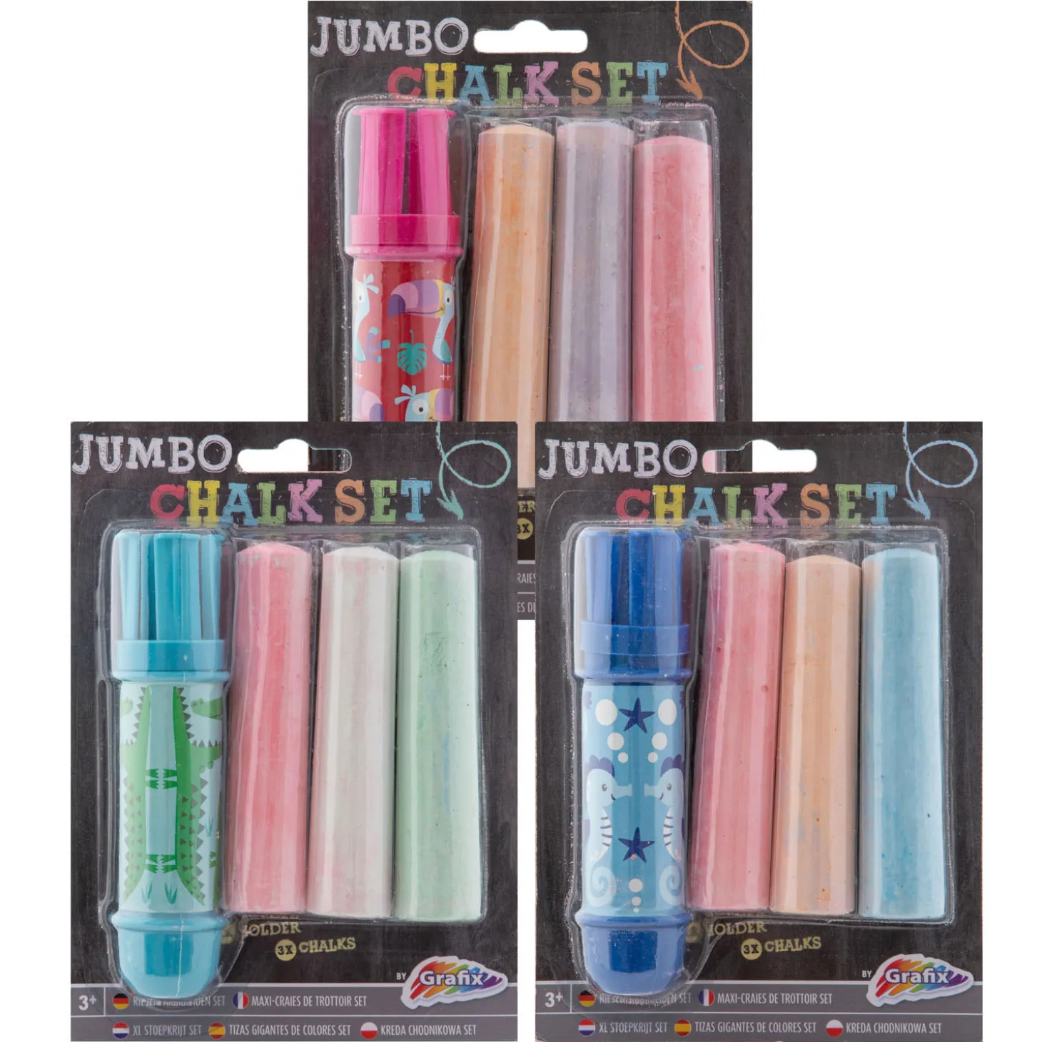 Jumbo Krijthouder + Krijt, 3st.