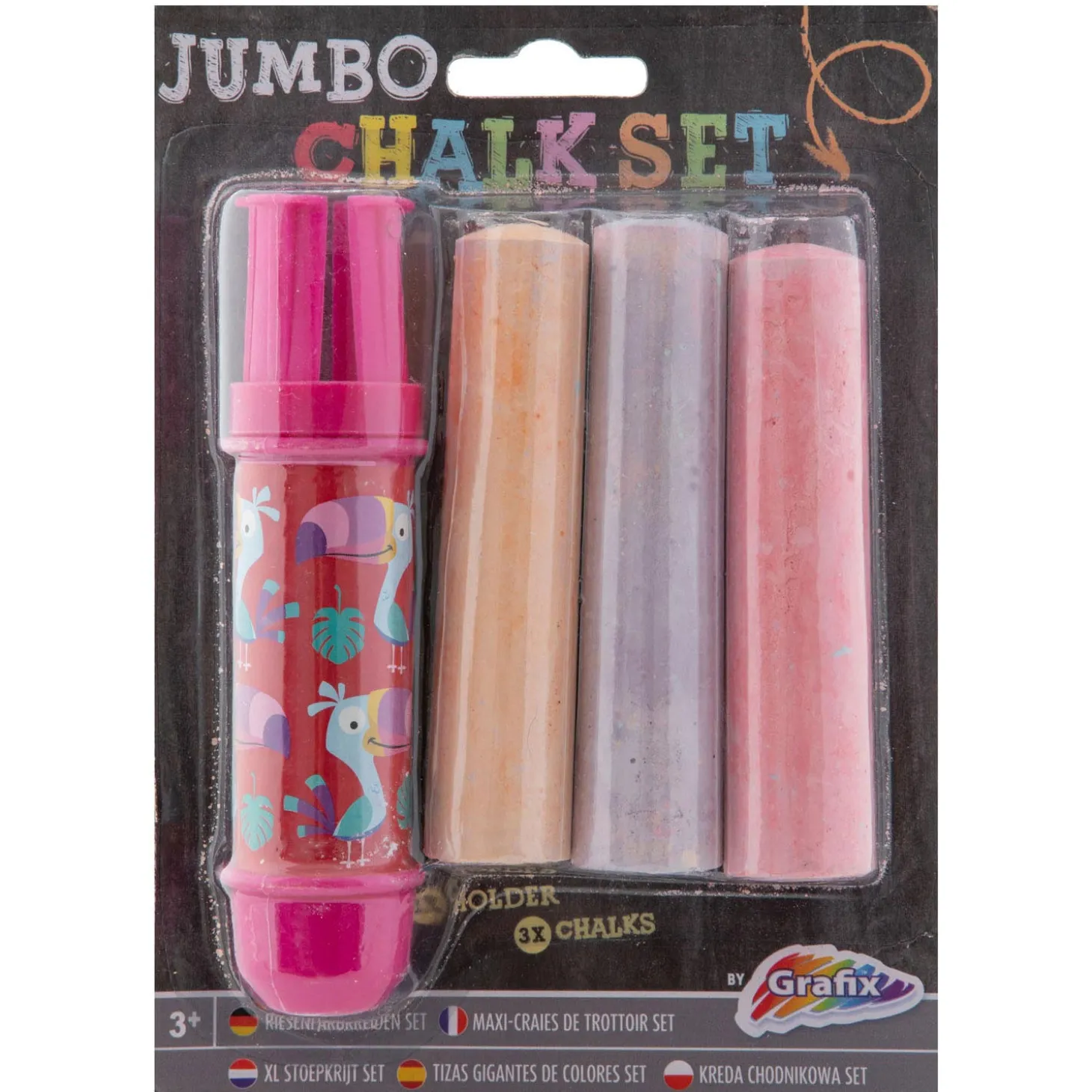 Jumbo Krijthouder + Krijt, 3st.