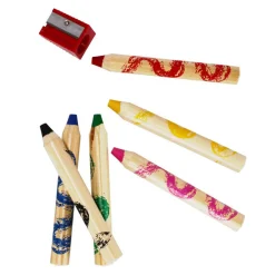 Jumbo Potloodkrijtjes, 6st. + Puntenslijper