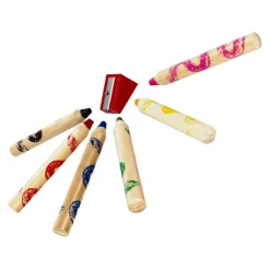 Jumbo Potloodkrijtjes, 6st. + Puntenslijper