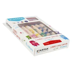 Jumbo Potloodkrijtjes, 6st. + Puntenslijper