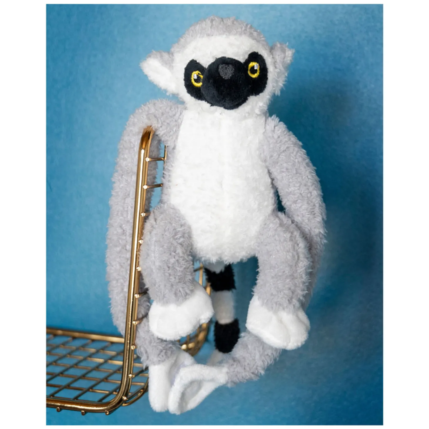 Jungle Mates Knuffel - Lemur Maki Grijs Zwart