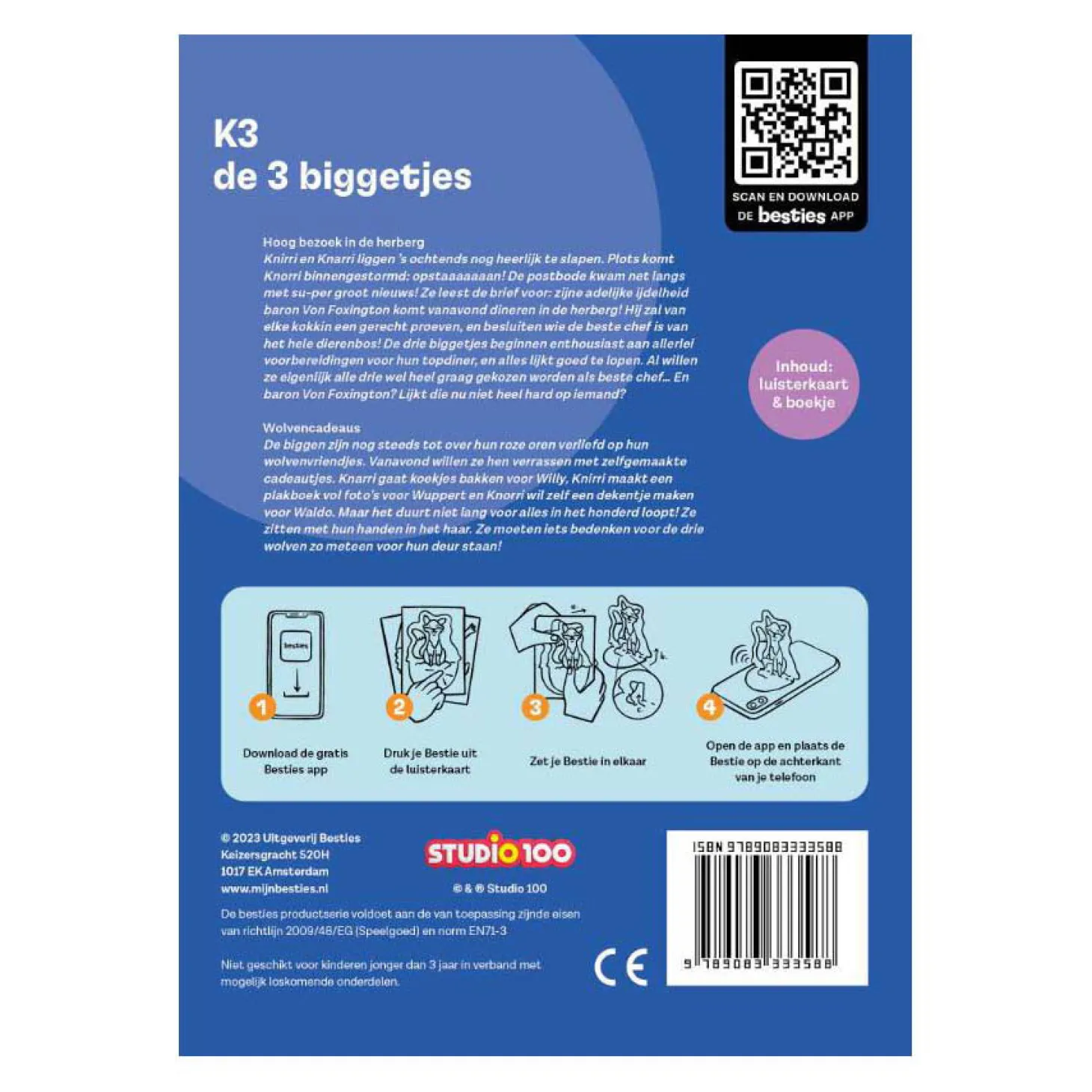 K3 de 3 Biggetjes Luisterkaart Boek