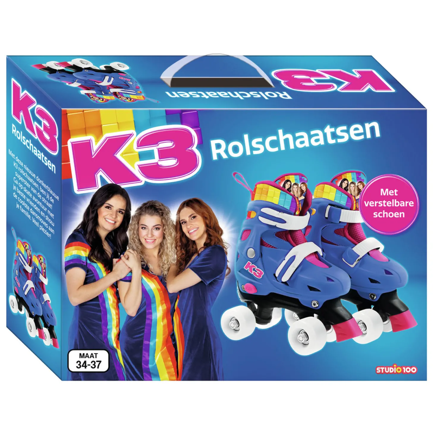 K3 Rolschaatsen Regenboog, maat 34-37