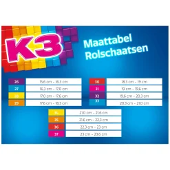 K3 Rolschaatsen Regenboog, maat 34-37