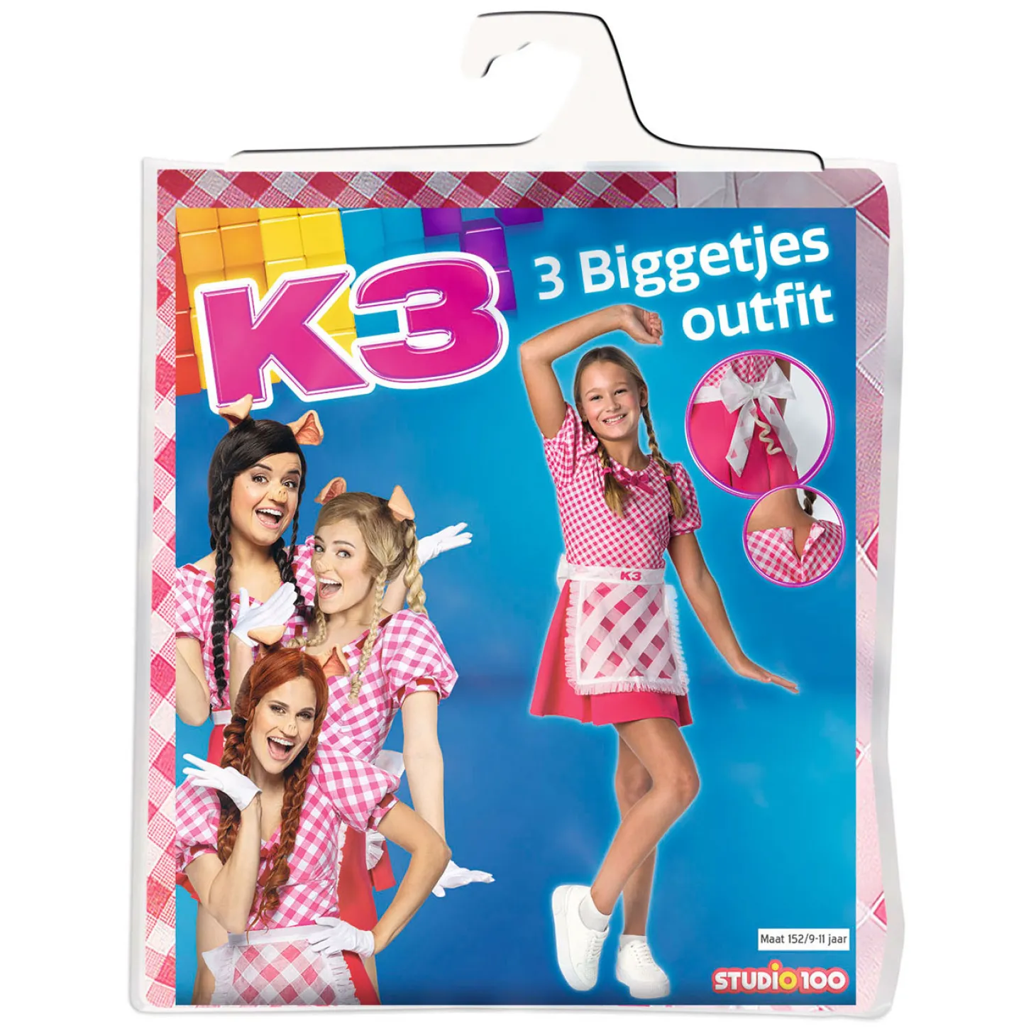 K3 Verkleedjurk - 3 Biggetjes, 9-11 jaar