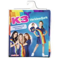 K3 Verkleedjurk - Regenboog Blauw, 6-8 jaar