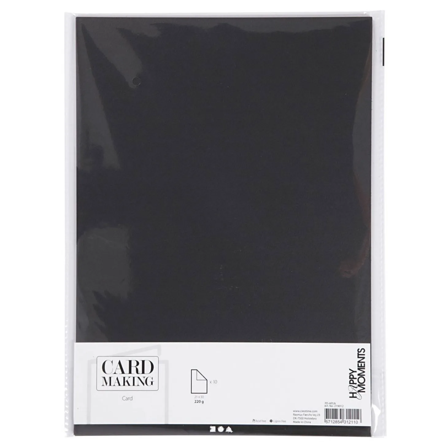 Karton Zwart A4 220g, 10st.