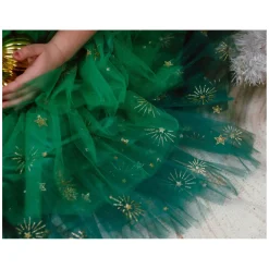 Kerstboomjurk met Haarband - 5-6 Jaar