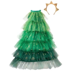 Kerstboomjurk met Haarband - 3-4 Jaar