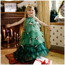 Kerstboomjurk met Haarband - 3-4 Jaar