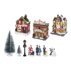 Kerstdorp met Led set, 17dlg.