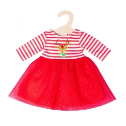 Kerstjurk met Haarband Rendier, maat 28-35 cm