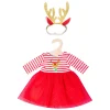 Kerstjurk met Haarband Rendier, maat 35-45 cm