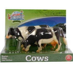 Kids Globe Koe Zwart/wit Staand 1:32, 2st