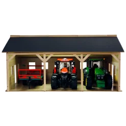 Kids Globe Landbouwloods Hout Voor 3 Tractoren, 1:16