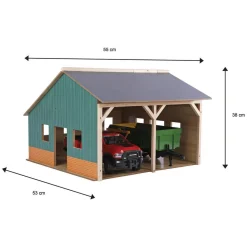 Kids Globe Loods Voor 2 Tractoren, 1:16