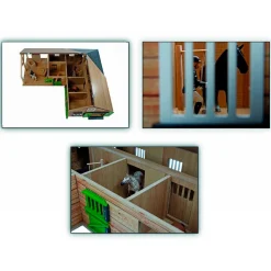 Kids Globe Paardenhoekstal met 3 Boxen en Berging 1:24