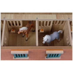 Kids Globe Paardenstal Hout Met 9 Paardenboxen 1:32