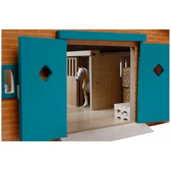 Kids Globe Paardenstal Hout Met 9 Paardenboxen 1:32