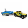 Kids Globe Terreinwagen met Trailer en Boot, 29cm
