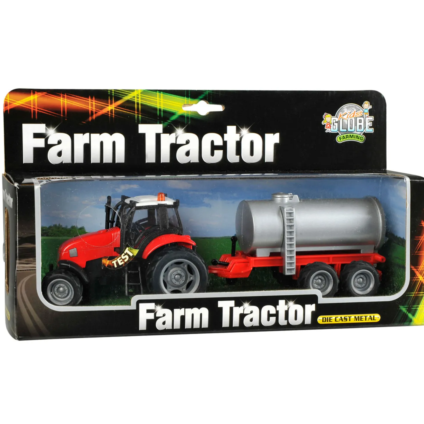 Kids Globe Tractor met Aanhanger Licht & Geluid 1:32