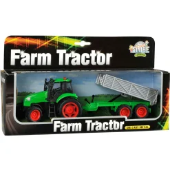 Kids Globe Tractor met Aanhanger Licht & Geluid 1:32