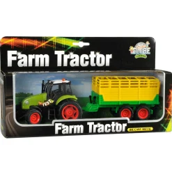 Kids Globe Tractor met Aanhanger Licht & Geluid 1:32