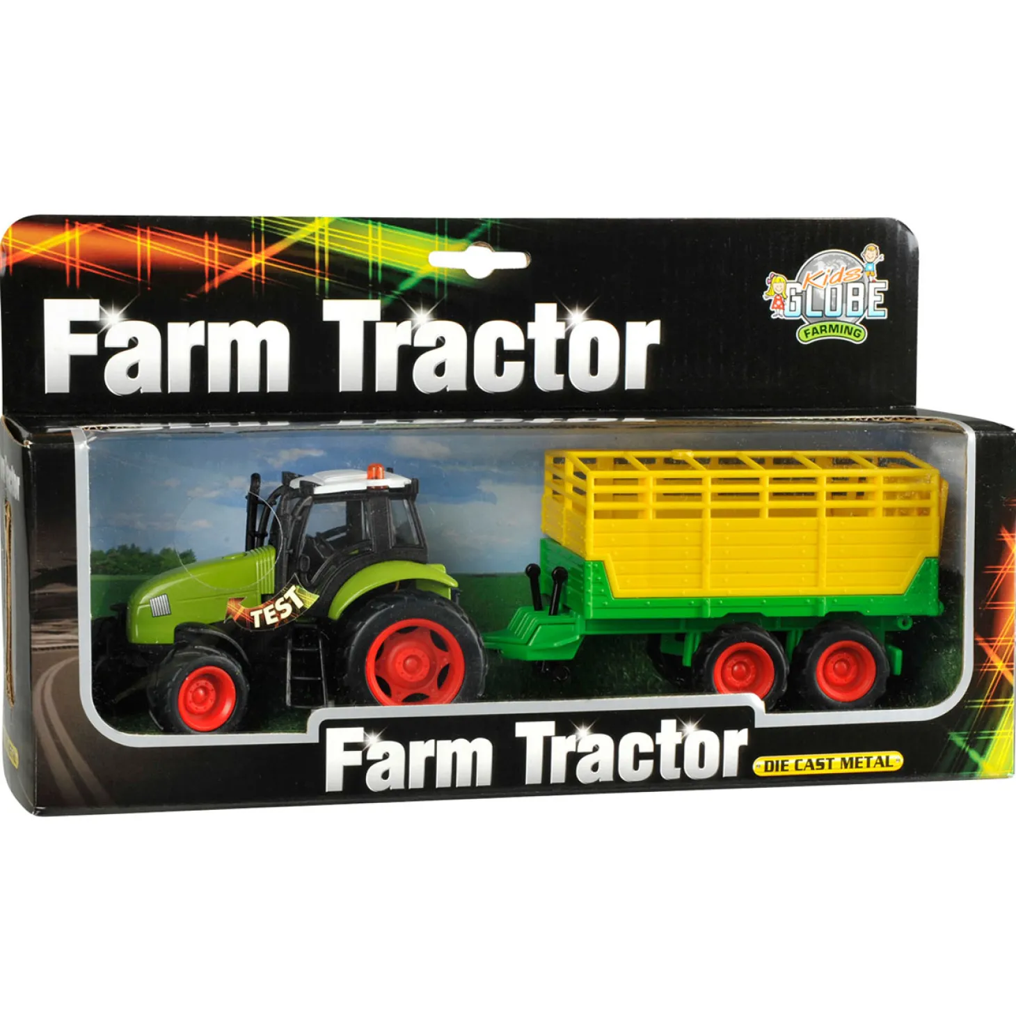 Kids Globe Tractor met Aanhanger Licht & Geluid 1:32