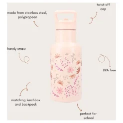 Kidzroom Drinkfles Sweet Sips Bloemen, 350ml