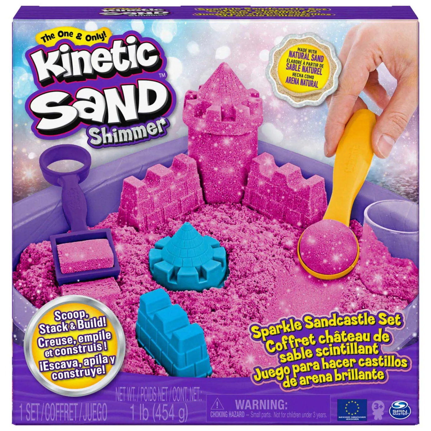 Kinetic Sand - Shimmer Zandkasteel Set Roze, 453gr.