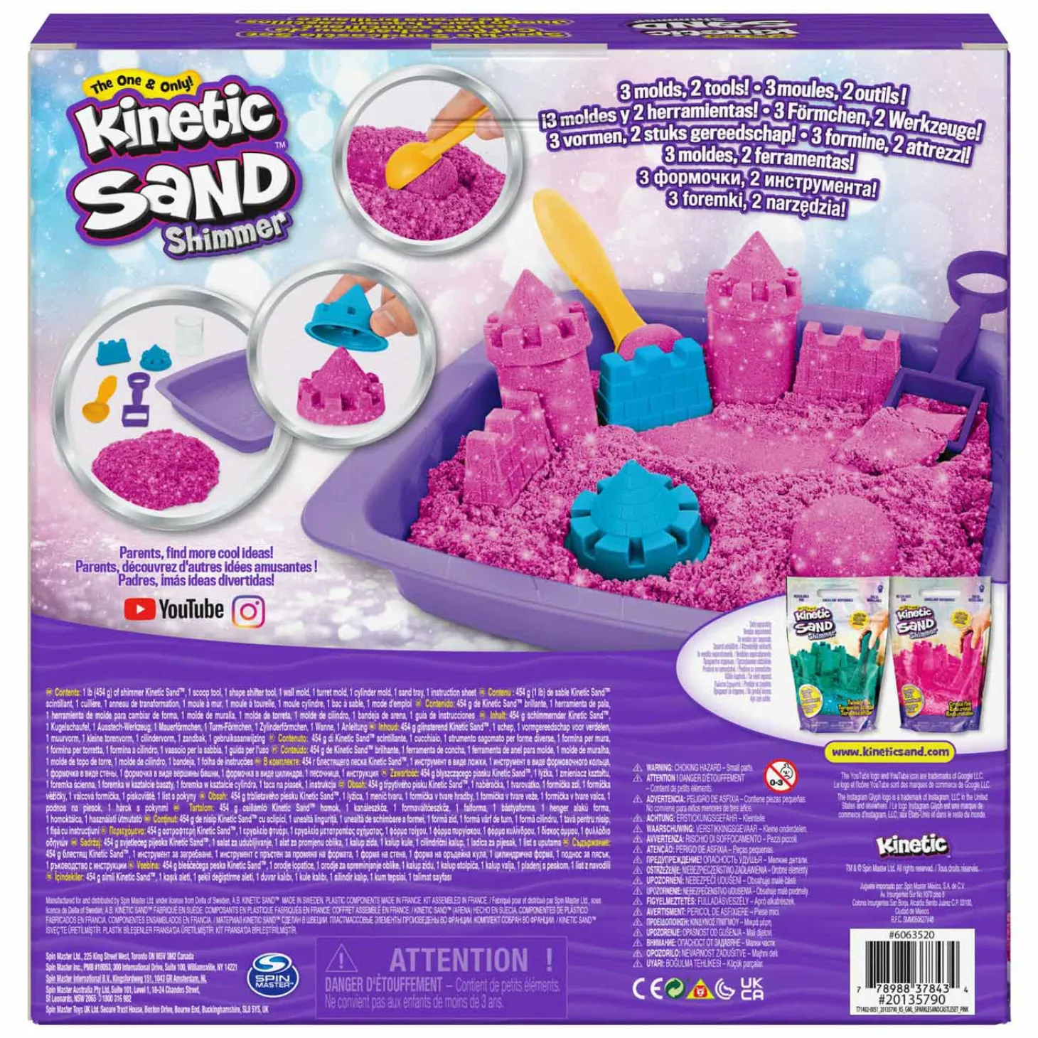Kinetic Sand - Shimmer Zandkasteel Set Roze, 453gr.