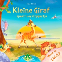 Kleine Giraf speelt verstoppertje