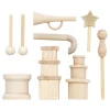Kleine Houten Accessoires voor Decoratie Set, 13dlg.