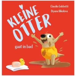 Kleine Otter gaat in bad
