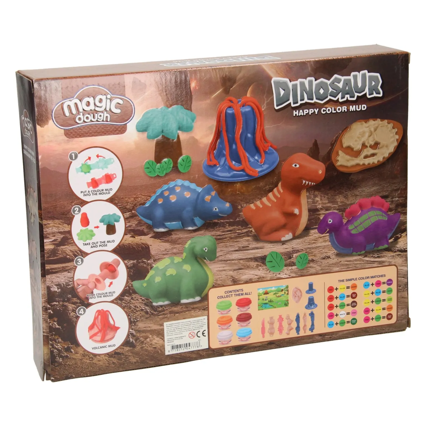 Kleiset Dinowereld - 6 Kleipotjes