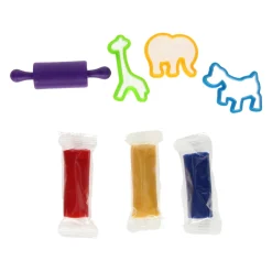 Kleiset in Opbergbox met Uitsteek Dierenvormen - 3 Kleuren Klei