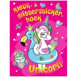 Kleur- & Glitter Stickerboek Unicorn