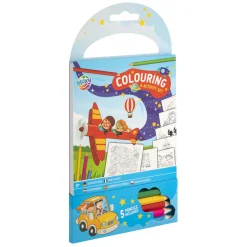 Kleur- en Activiteiten Set Blauw met 5 Kleurpotloden