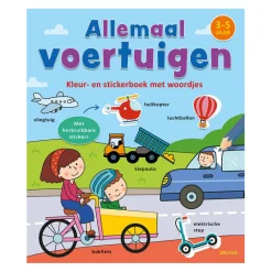 Kleur- en Stickerboek met Woordjes Allemaal Voertuigen (3-5)