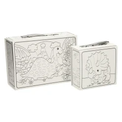 Kleur je eigen Dinokoffertjes, set van 2
